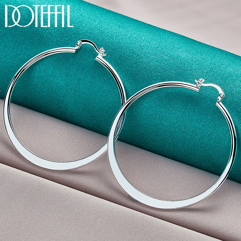 

DOTEFFIL 925 Sterling Silver Classic 55mm Big Circle Hoop Earrings Women Party Gift Fashion Charm Wedding Engagement Jewelry