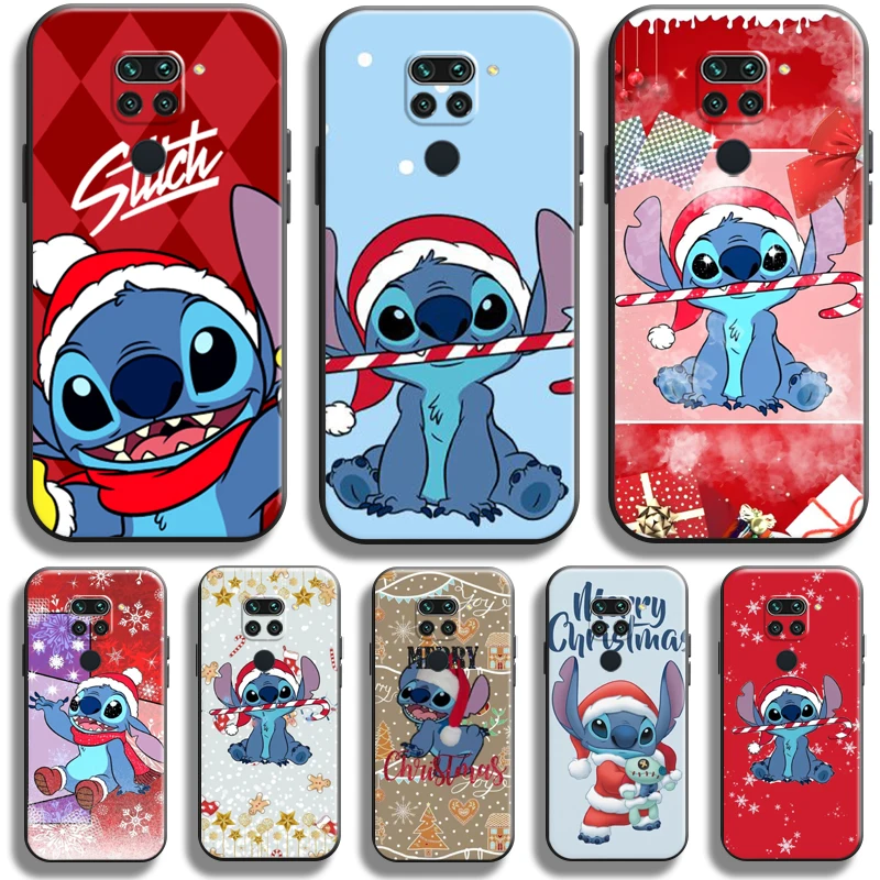 

Merry Christmas Lilo Stitch For Xiaomi Redmi Note 9 9 Pro 9T 5G Phone Case Soft Back Liquid Silicon Funda Coque