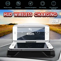 imars 5v 10w wireless charger head up navigation display glass reflector hud holder for iphone android car mobile accessories