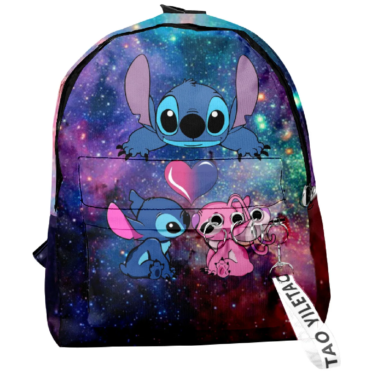 

Mochila MINISO Disney 3D New Casual Stitch Backpack Backpack Student School Bag College Oxford Cloth Sports Backpack Zipper