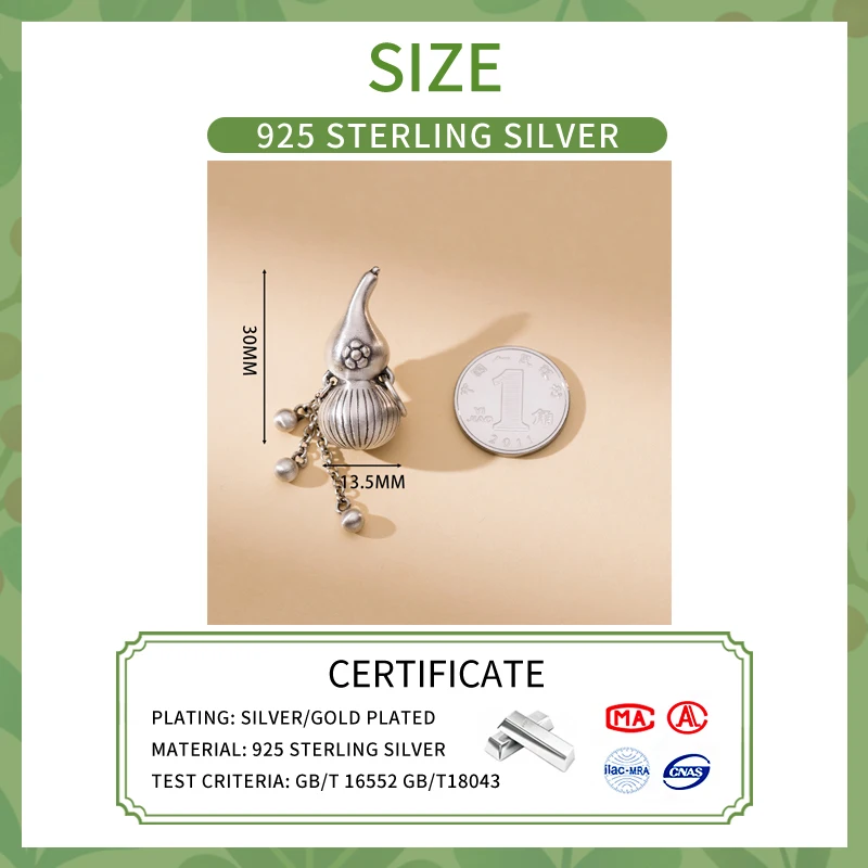 Винтажный кулон в виде тыквы из серебра S999 пробы браслет сделай сам ожерелье