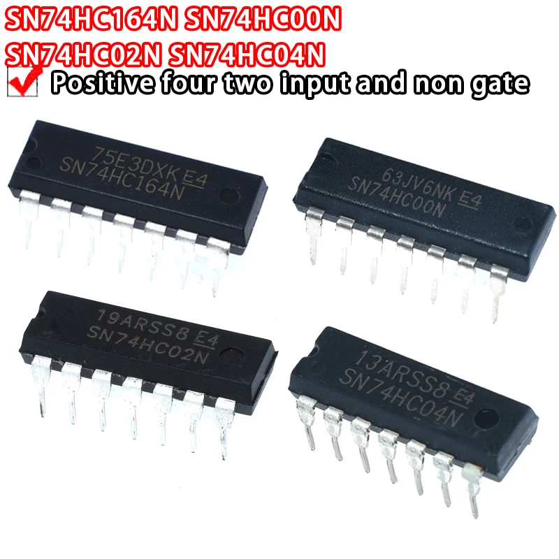 SN74HC00N SN74HC02N SN74HC03N SN74HC04N SN74HC125N SN74HC164N SN74HC06N DIP14 74HC00 74HC02 74HC03 74HC04 74HC125 74HC164, 10 шт.