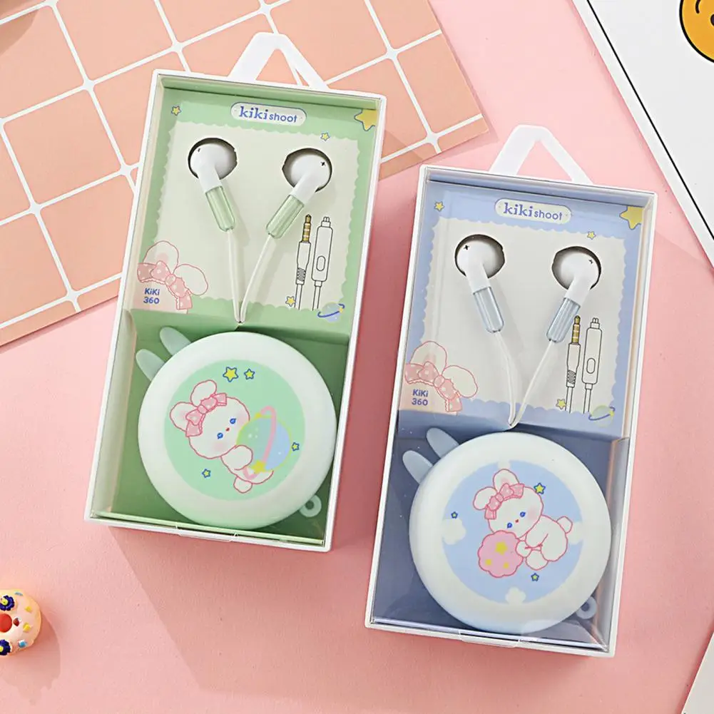 

Wired Earphone Creative Lossless with Microphone Cartoon Bear 3.5mm Earphone Audio Accessories