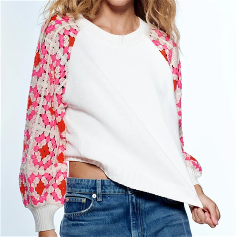 Свитер Женский Повседневный с круглым вырезом и длинным рукавом |