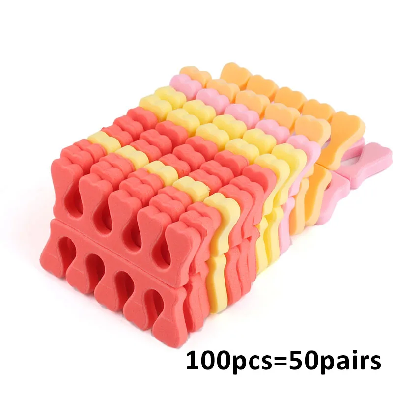 

Tools Nail Gel Manicure Soft #3374 100pcs Popular Art Pedicure Separator Sponge Toe Finger Separators Foam Nail Dividers