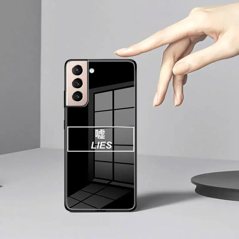 Чехол для телефона с японским аниме и надписью стеклянный чехол Samsung S22 S21 S20 Ultra Pro