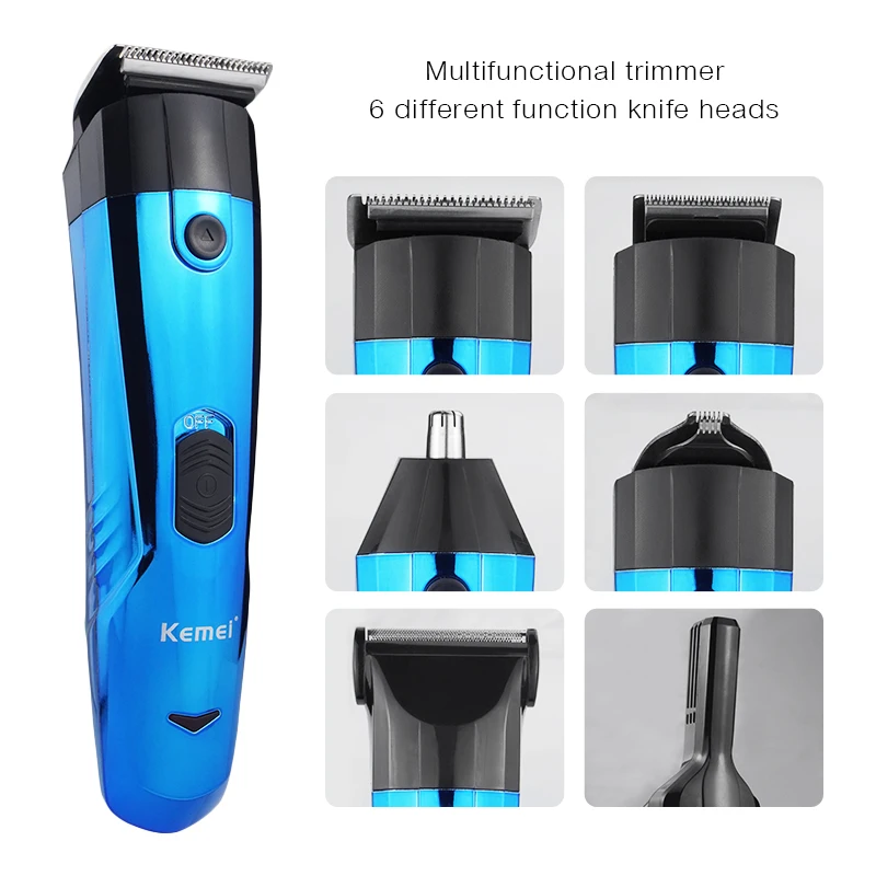 

Full Body Waterproof Hair Trimmer Low Noise Electric Clipper 6 In 1 Professional Haircut Machine Mens Cordless Beard Trimmer 42D