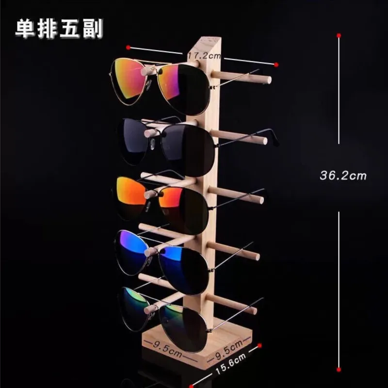 Solid Wood Glasses Display Stand Sunglasses Organizer Display Shelf Sunglasses Holder Swimming Gogges Glasses Stand Showcase