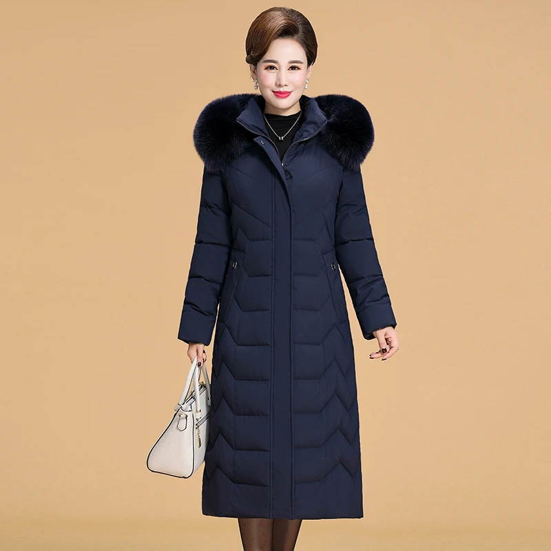Women Winter Jacket Hooded Fur Collar Down Jacket Winter Coat Woman Warm Thicken Cotton Long Parkas Female Outwear High Quality