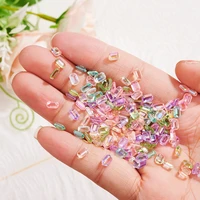 50pcs aurora ice nail parts crystal rhinestones square diamonds sugar shaped luxury nail gems shiny candy manicure parts kjd 54