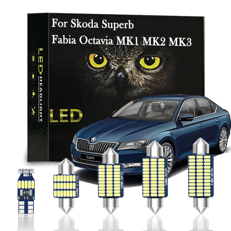 

Canbus LED Interior Light Lamp Kit For Skoda Superb 1 2 3 3U 3T 3V3 3V5 Fabia Octavia MK1 MK2 MK3 A5 A7 6Y NJ3 NJ5 Rapid
