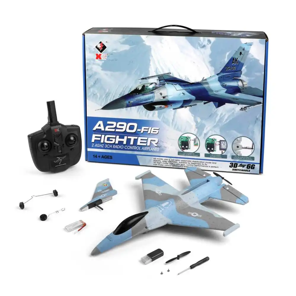 

A290 F16 Jet Fighter 320mm Wingspan 2.4G 3CH 3D/6G System EPP RC Airplane RTF Electric Rc Aircraft Drone Outdoor Toys Plane