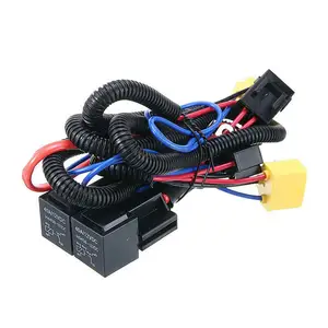 Durable Relay Harness Black Light Harness Convenient 12V H4 Car Headlight  Relay Harness  Circuit Protection