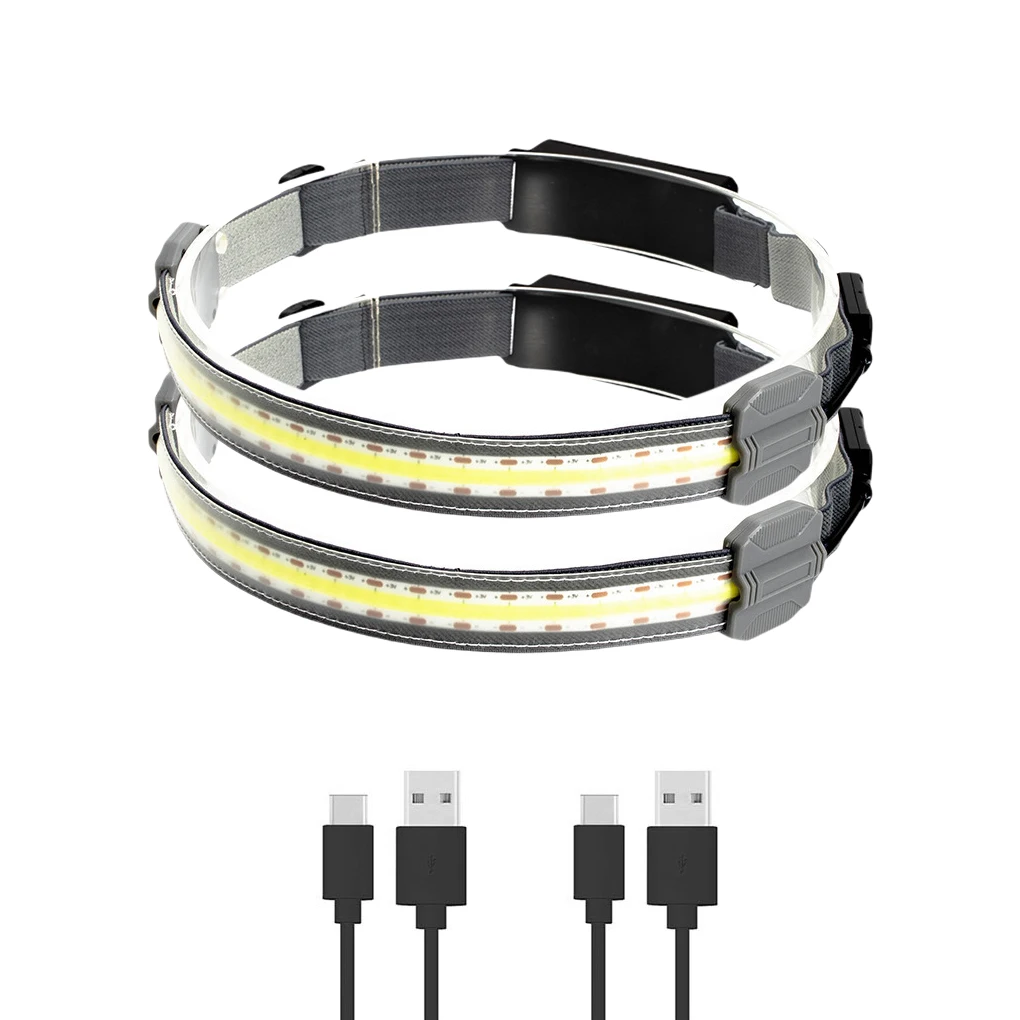 

Camping Headlight Portable COB 350lm Rechargeable Headlamp Head Flashlight Headband Warning Lighting Searchlight