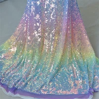 120cm wide colorful sequins rainbow color luxury sequins lace fabric diy evening dress sewing craft material l244