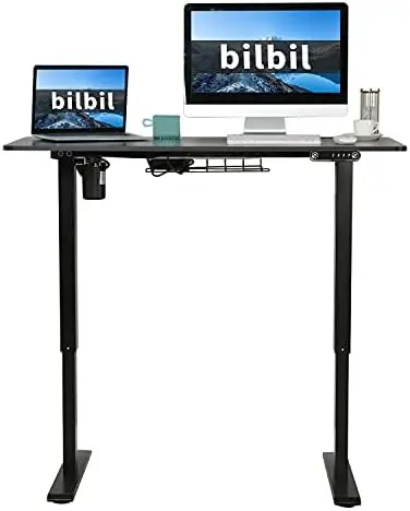 

x 30 Inches Curved Standing Desk, Height Adjustable Sit to Stand Desk Home Office Desks with 4 Splice Boards, Casters with Brak