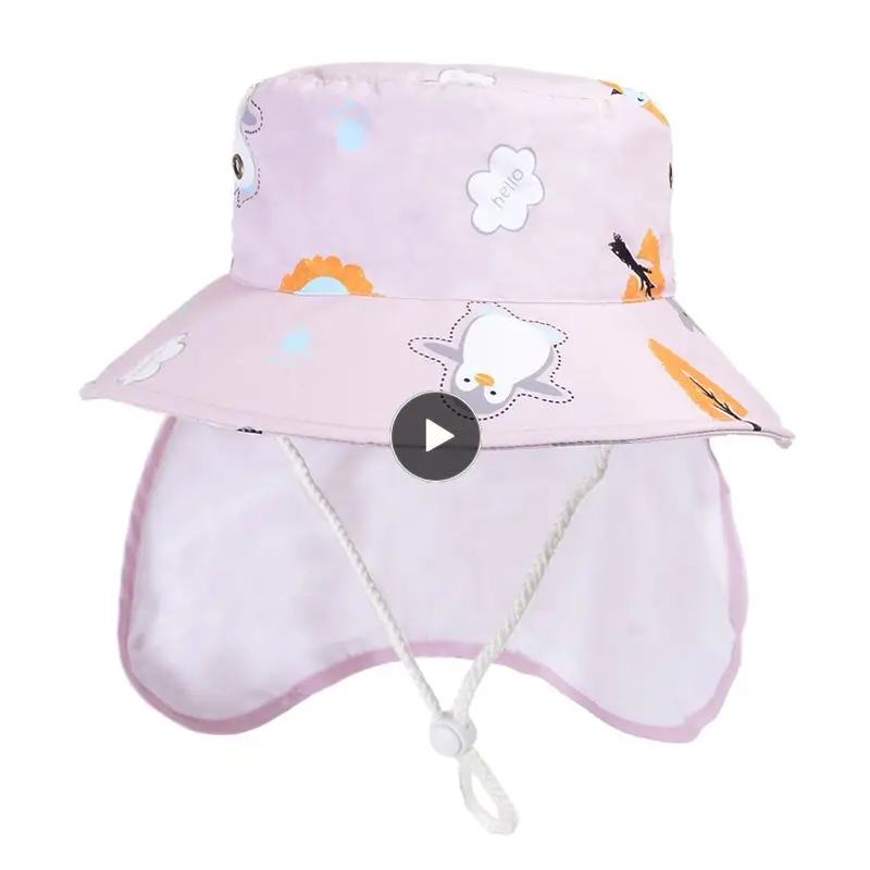 

Summer Children's Bucket Hats Wide Brim Beach Sun Caps Fisherman's Bucket Hat Baby Kids Outdoor Essential UV Protection Sun Hat