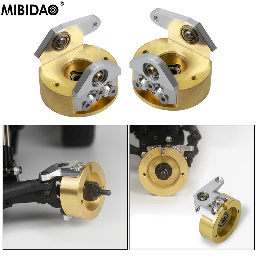 MIBIDAO 2Pcs Brass Weights Counterweight Front Axle Steering Knuckle For 1/10 Axial Wraith 90018 RC Rock Crawler Car