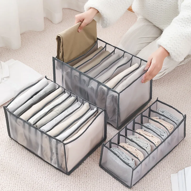 

Wardrobe Organizer for Clothes Trousers Clothes Jeans Storage Artifact Underwear Bra Socks Closet Drawer Compartment Box