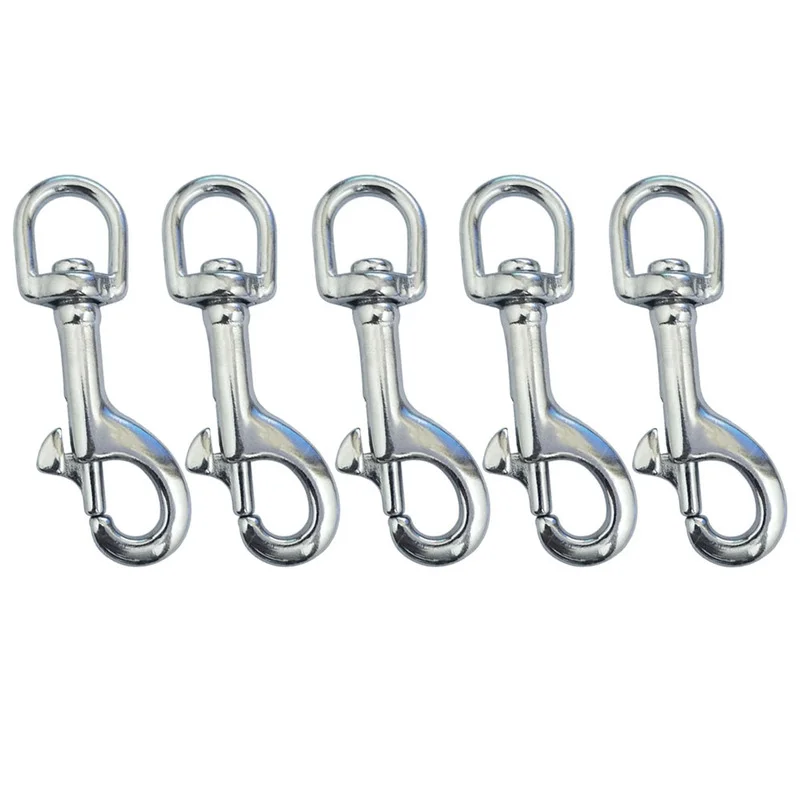 

5Pcs 316 Stainless Steel 70mm Scuba Diving Clips, Swivel Eye Snap Hook Dive Single Ended Swivel Eye Bolt Hook Buckle Dog Clip