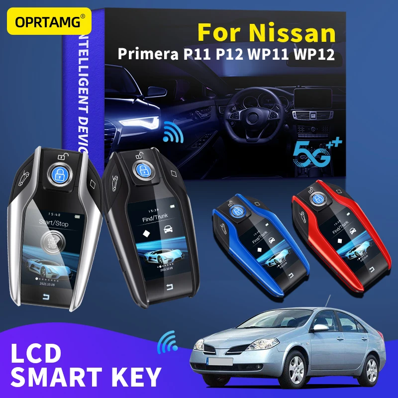 

OPRTAMG Car smart LCD key accessories keychain key case For Nissan Primera P11 P12 WP11 WP12 1996 1997 1999 2003 2010 2021 2022