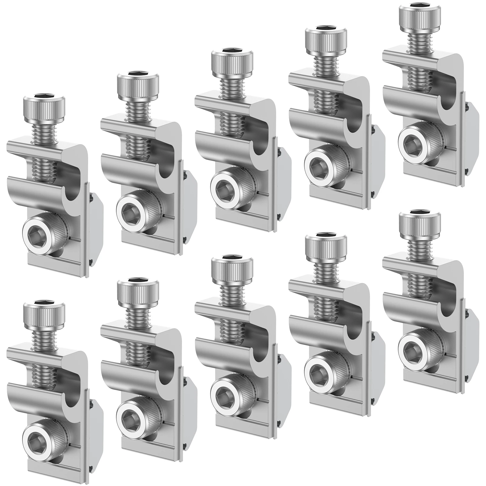 

10Pcs Solar Panel Mounting Brackets Adjustable Nickel-Plated Aluminum Solar Panel Earthing Clips Weather Resistant Solar Panel