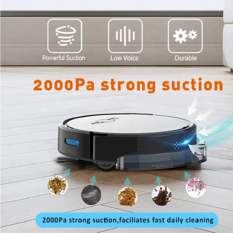 

2023 NEW 3 IN 1Smart Robotic Vaccum Cleaner Mop Cleaning Remover Dust 3C Sweeping Washing Mopping Home Cleaner Dust 2000PA