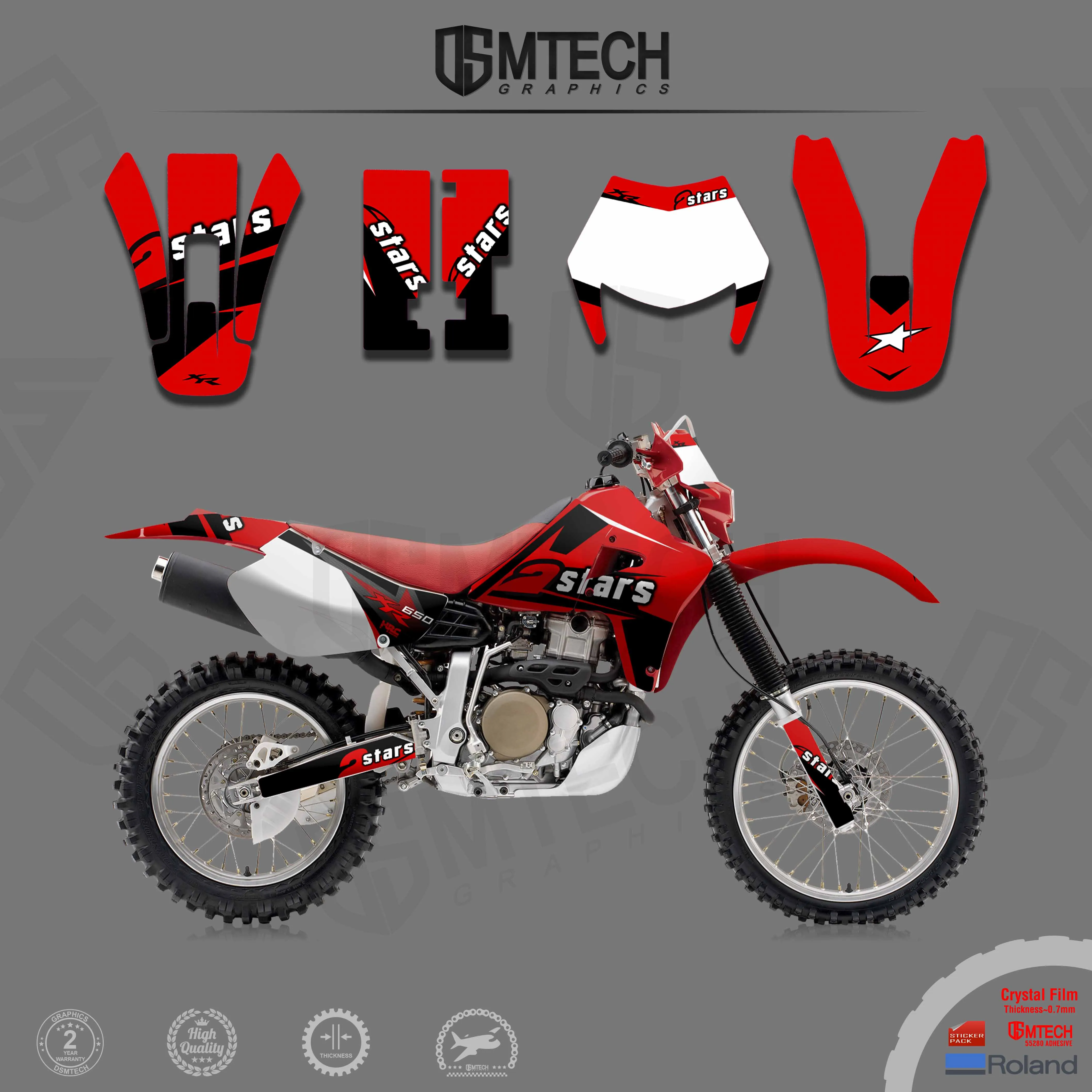 DSMTECH Stickers Motocross Backgrounds Graphics Decals  Kits  For HONDA 2000 2001 2002 2003 2004 2005 2006 2007-2009 XR650 R 002