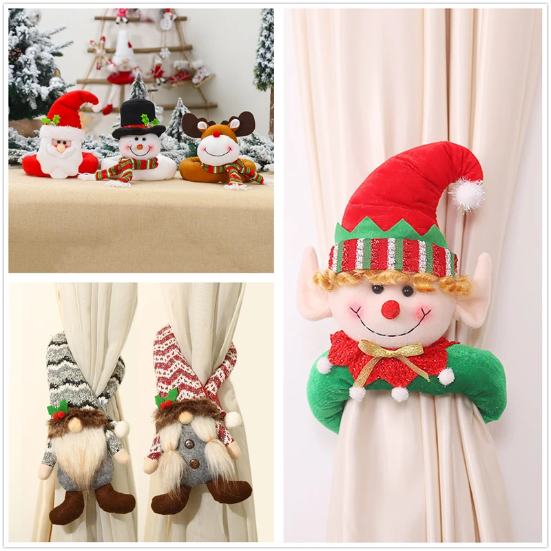 

Новый год 2023 Санта-Клаус занавеска Пряжка рождественские украшения для дома Рождество занавески Декор для комнаты