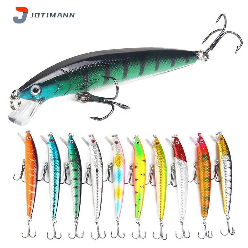 

1PCS New Minnow Fishing Lure Topwater Floating Hard Bait 10cm/7.5g Artificial Fake Baits Sea Bass Carp Trolling Fishing Tackle