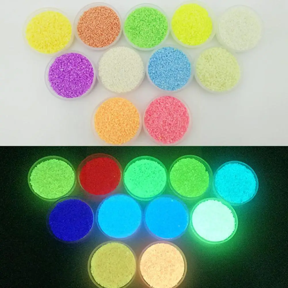

10g Party Diy Fluorescent Super Luminous Particles Sand Pigment Dark Glowing Powder Bright Gravel Glow In Noctilucent Sand X9n1