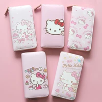 sanrio kawaii long wallet student zipper cartoon wallet large capacity mobile phone bag kt cat card bag clutch bag gift