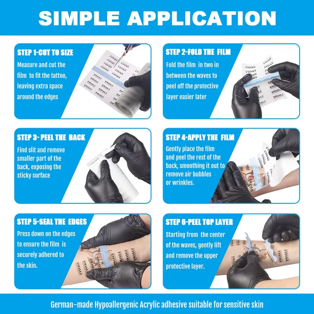 EMALLA GRECE Премиальная защитная пленка для татуировок полиуретановая лента