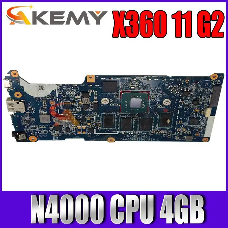 

Материнская плата для ноутбука HP CB X360 11 G2 с процессором Calyon N4000, 4 Гб, DA00G6MB6D0, протестированная материнская плата, ОК