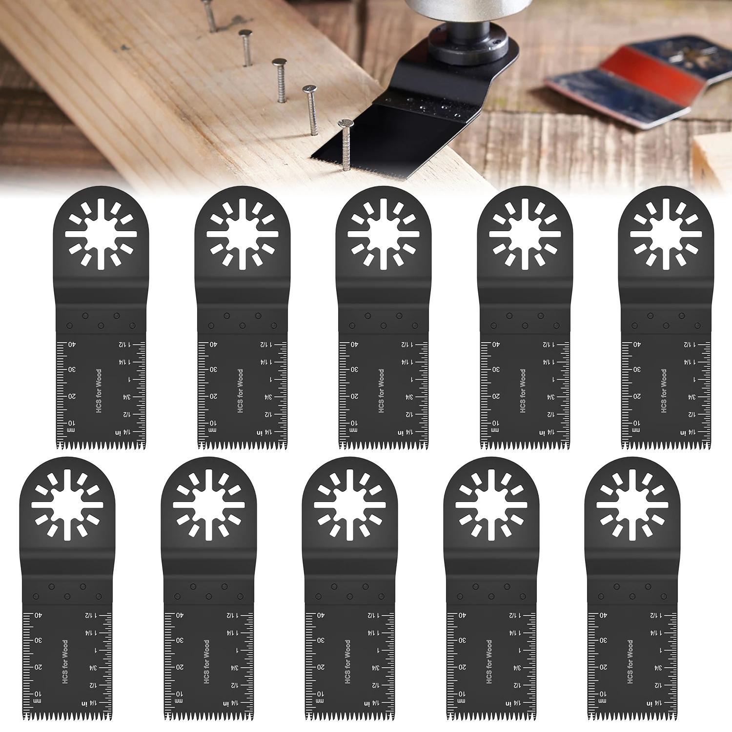 

10pcs Oscillating Multitool Saw Blades Accessories for Renovator Power Tools As Fein Multimaster Dremel Wood Cutting Dics