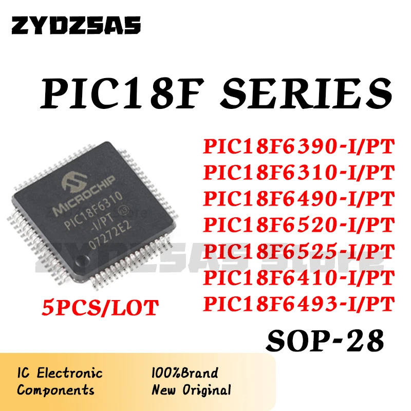 

5PCS/LOT PIC18F6390 PIC18F6310 PIC18F6490 PIC18F6520 PIC18F6525 PIC18F6410 PIC18F6493 I-PT IC Chip