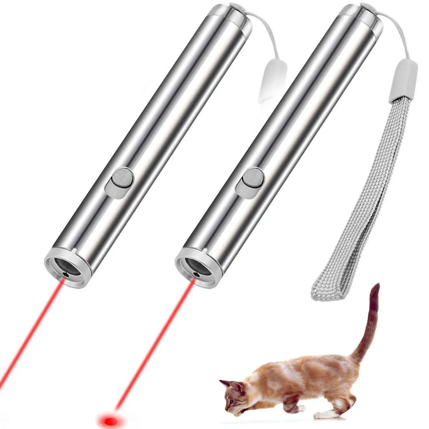 

2 In 1 Red Laser Pen Multifunctional Laser Pointer Mini Led Flashlight Beam Light Pointer Interactive Toys Cat Pet Training Tool