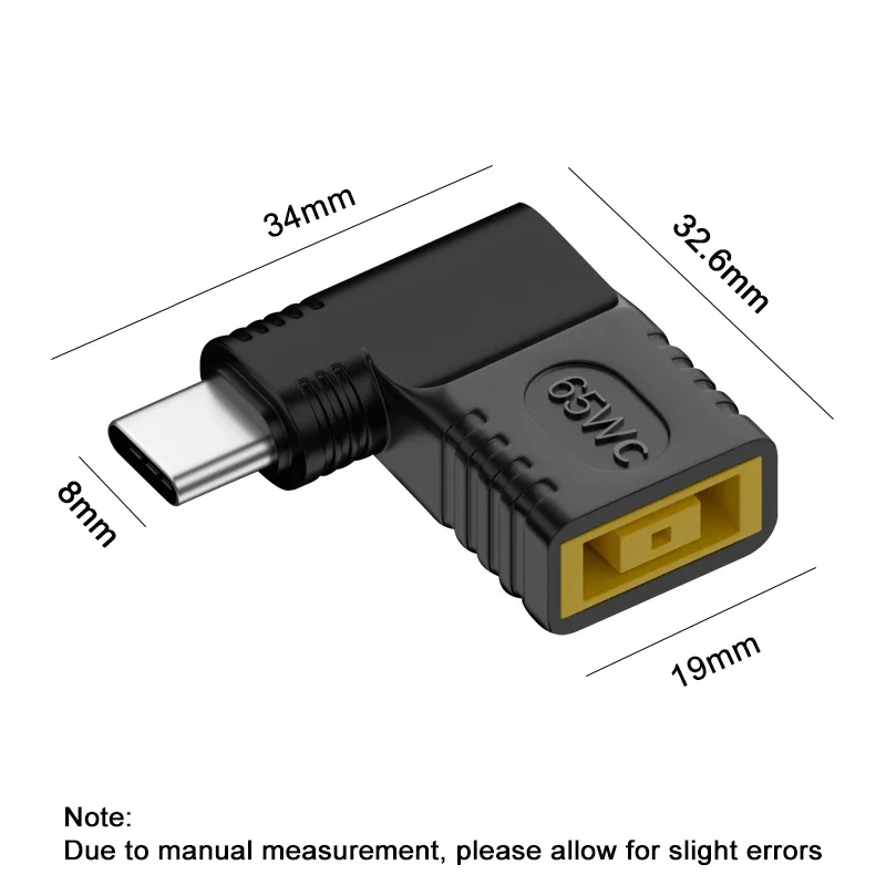 Адаптер для быстрой зарядки USB Type C PD мощностью 65 Вт для зарядного устройства ноутбука Lenovo, преобразователь квадратного разъема постоянного тока в разъем Type C PD для MacBook (art.: 3920dad8cc0da) - 3920dad8cc0da