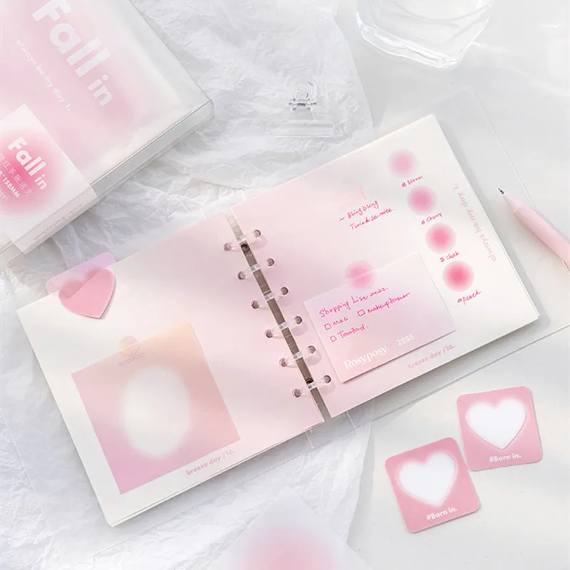 

61Sheet Cute Notebook Korean Fashion Gradient Color Series Notepad Blank Horizontal Inner Page Scrapbook Journal Student Supply