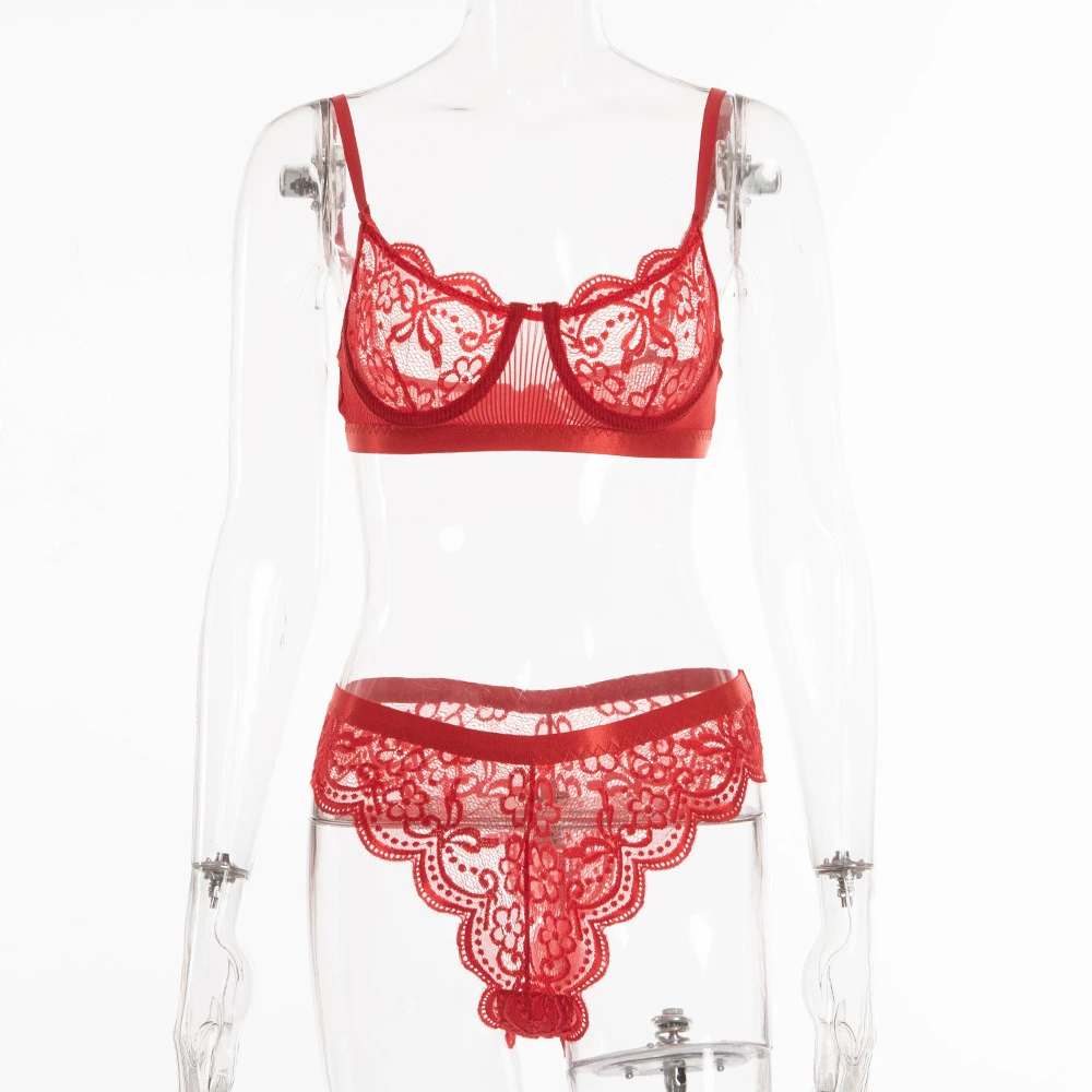 Сексуальное белье Babydoll, кружевной бюстгальтер и трусики с прозрачностью, сексуальный эротический костюм, модный лифчик и трусики для женщин, женское нижнее белье.
