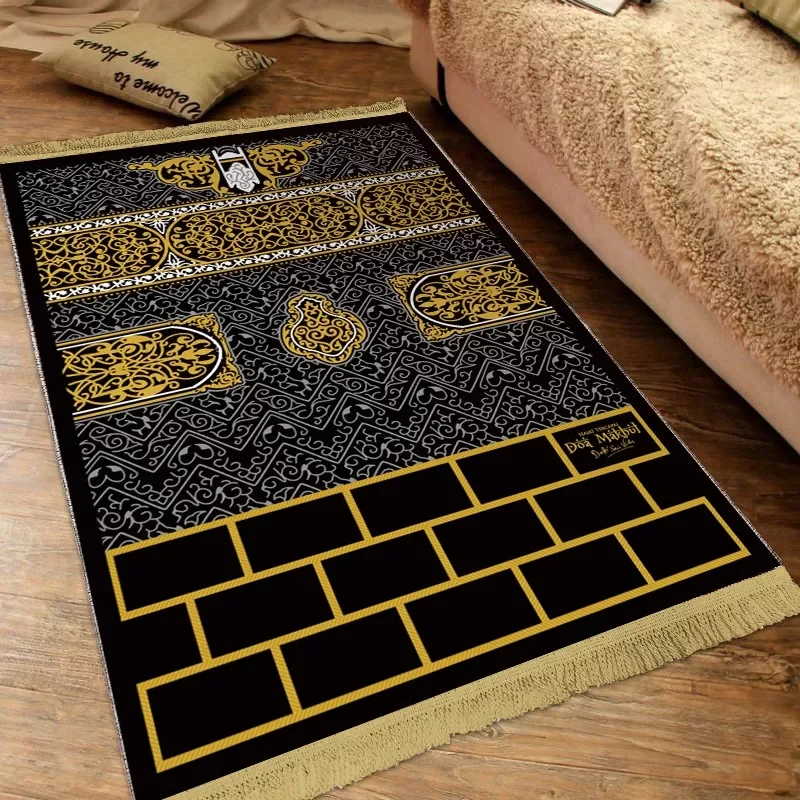 

NEW2023 Arabic Muslim Style Prayer Rug 80x120CM Living Room Bedroom Decor Soft Islamic With Tassels Qibla Turkish Prayer Door M
