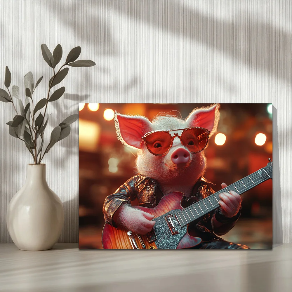 1 шт. рок-свинья группа гитара Performance C современное холст настенное искусство
