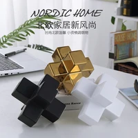 nordic simple fashion creative light luxury square building blocks ceramic ceramics home crafts decoration
