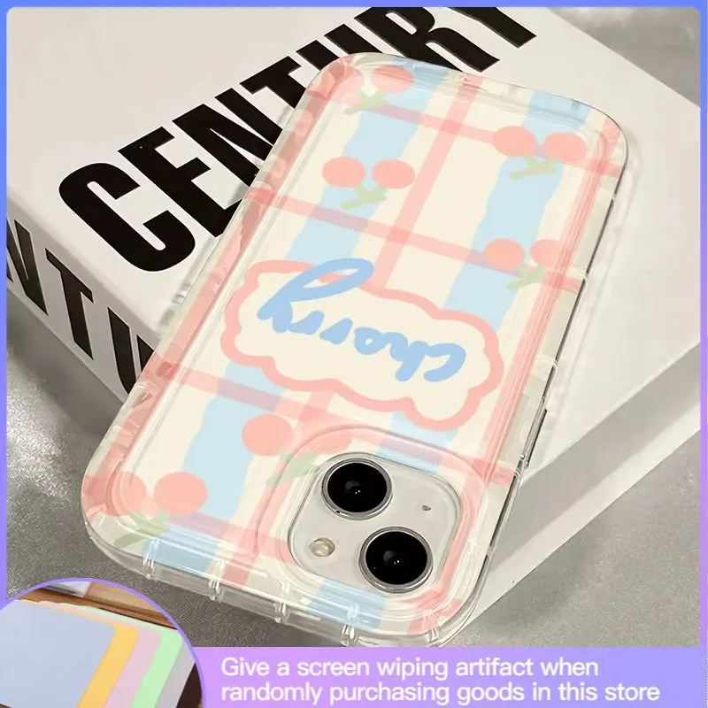 

Luxury Senior Sense Creative Cherry Phone Case Suitable for IPhone14 13 12 11 13Pro 13promax 7 8 6 Se Shockproof and Fallproof