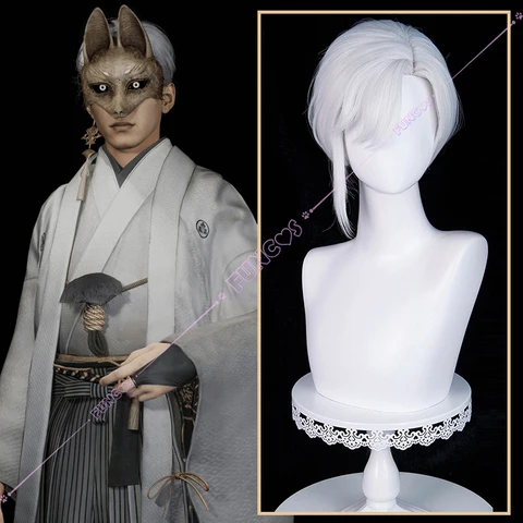 Косплей парик SILENT HILL Kotoyuki Tsuneki длинный серый серебристый белый