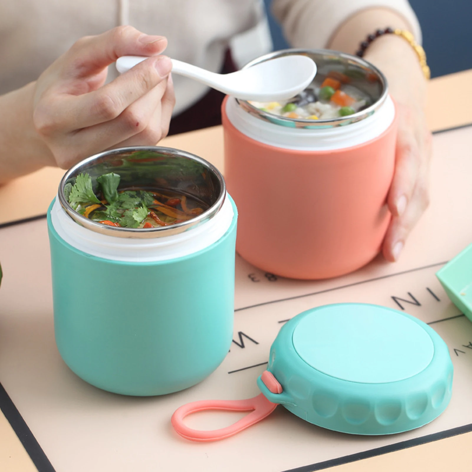 

304 Stainless Steel Vacuum Thermal Lunch Box Insulated Lunch Bag Food Warmer Soup Cup Thermos Containers Bento Box for Students