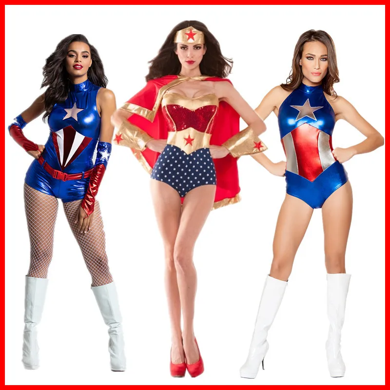 

Костюм для косплея супергероя Дианы принца Стива Роджерса женское сексуальное кожаное боди Купальник костюм для хэллоуивечерние