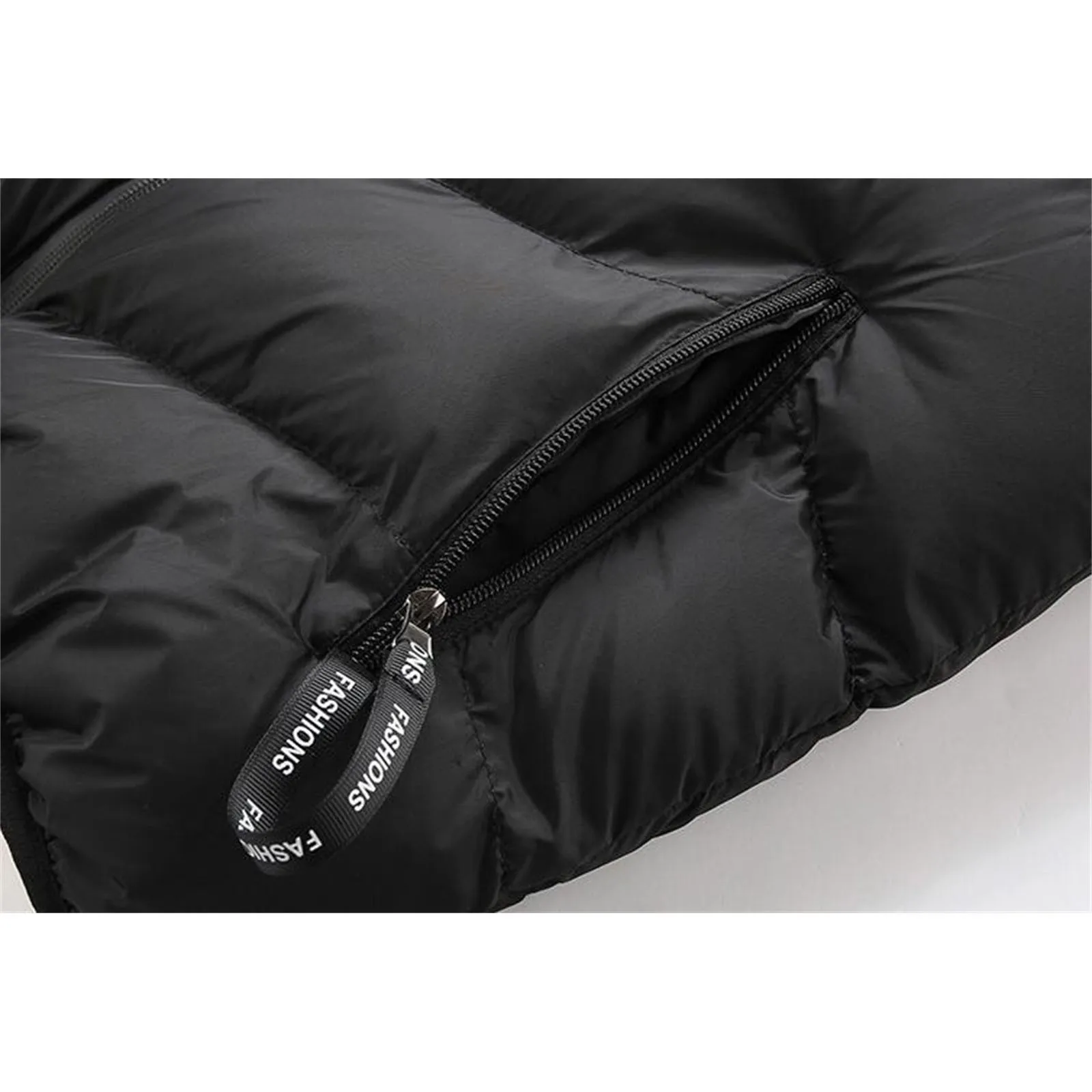 Осень-зима мужские черные жилеты 2024 куртки на молнии с воротником-стойкой и