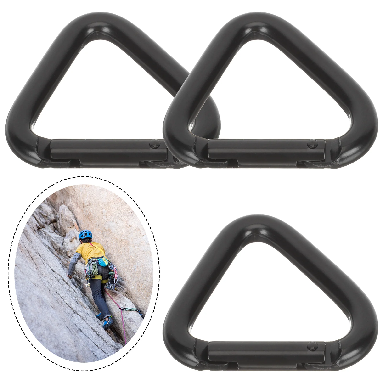 

3 Pcs Triangle Carabiner Large Heavy Duty Carabiners Aluminum Alloy Clip Hanging Buckles