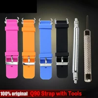 smart watch strap kit with 2pcs spring bar connection and tool for q90 childrens gps tracker watchband silicone wrist strap